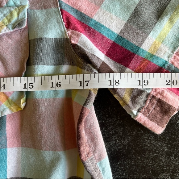 Arizona Boy’s S/S Snap Close Pink/yellow/red/teal Plaid Shirt Size M (10/12) - Picture 11 of 11